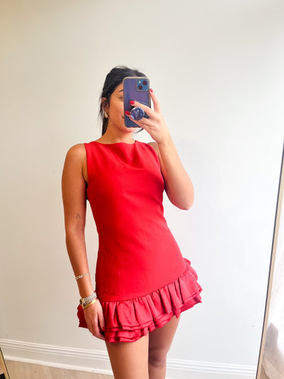 Elle Balloon Hem Tie Back Romper
