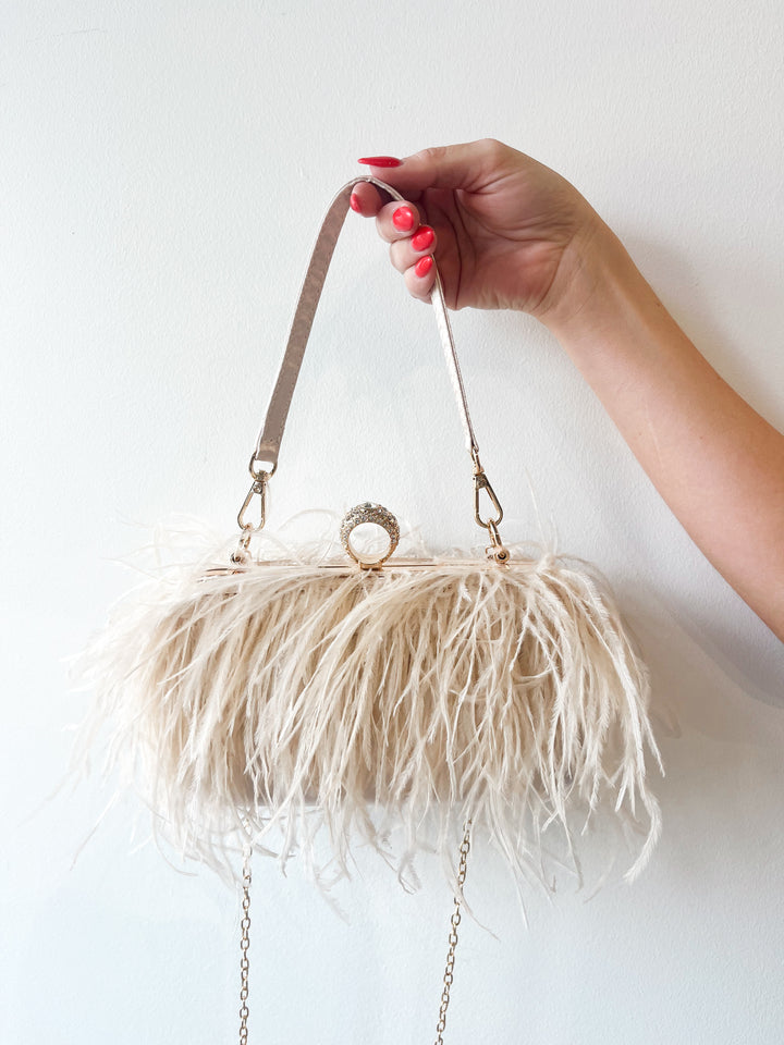 Feather Evening Clutch gold O S