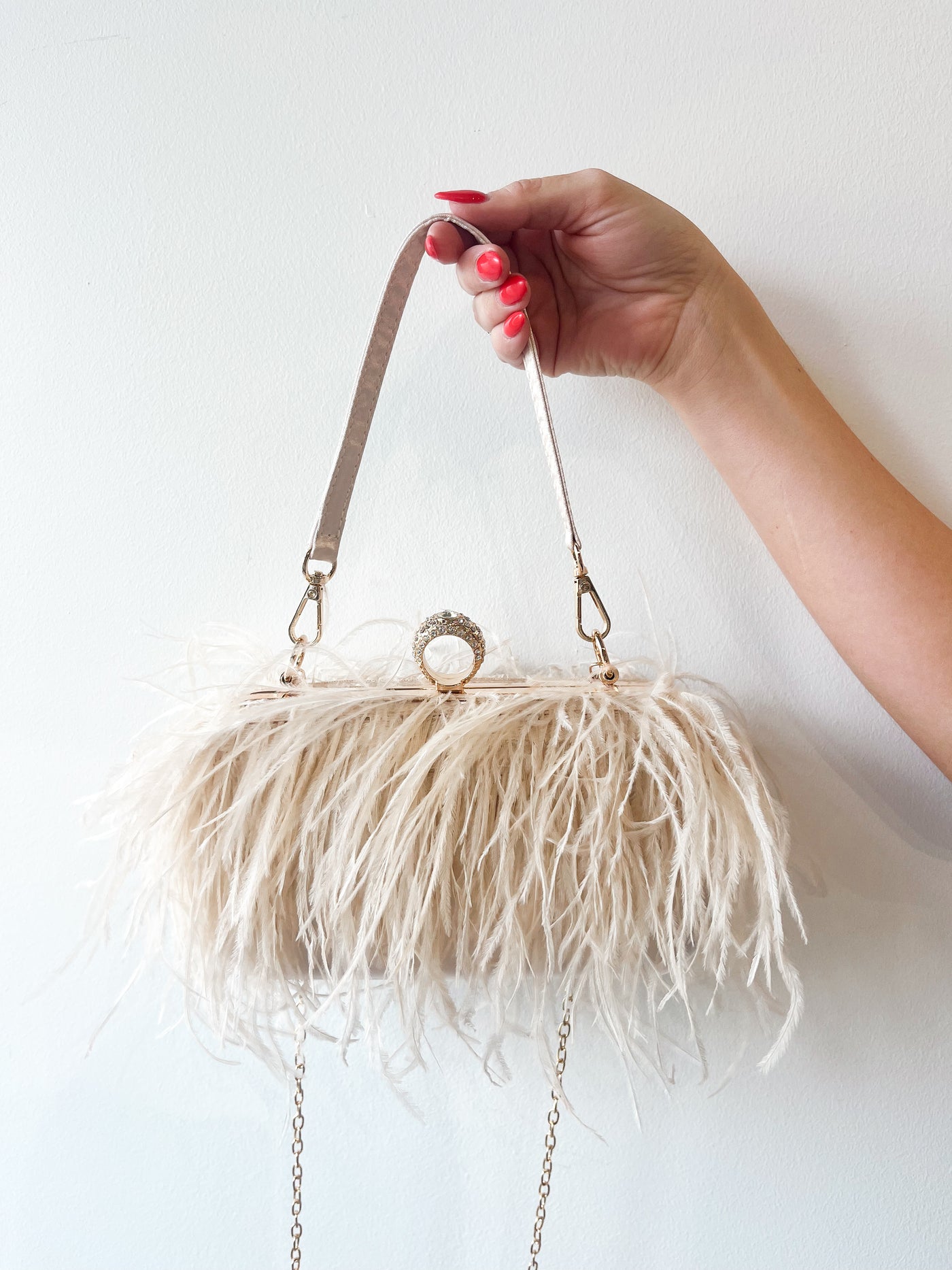 Feather Evening Clutch gold O S