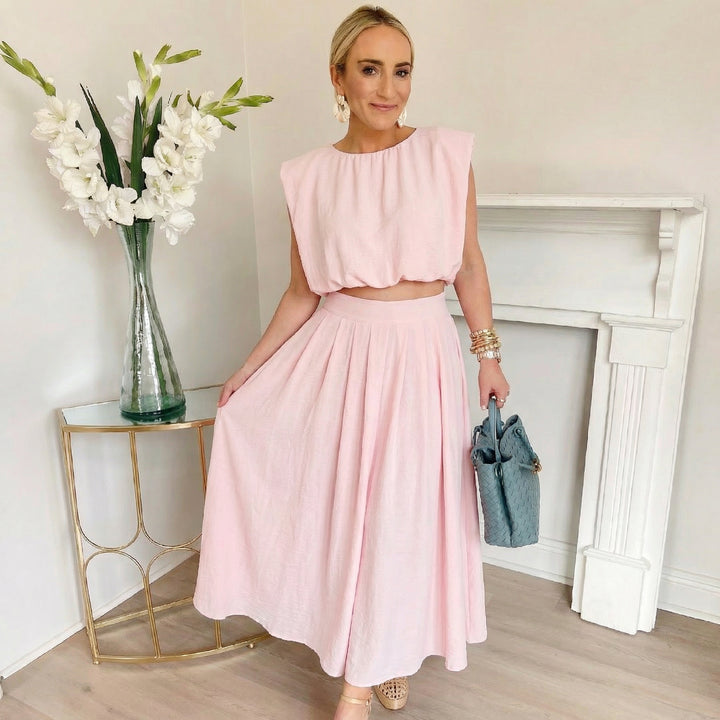 Codi Midi Skirt Set Pink