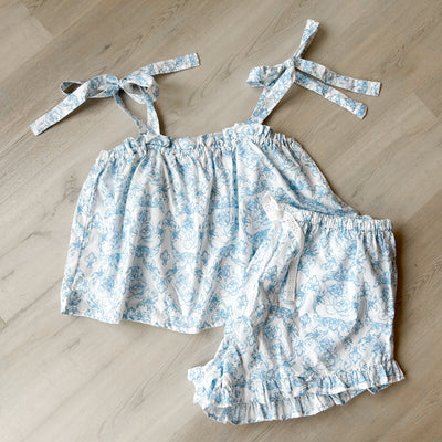 Vintage Rosie Pajama Set french rose blue