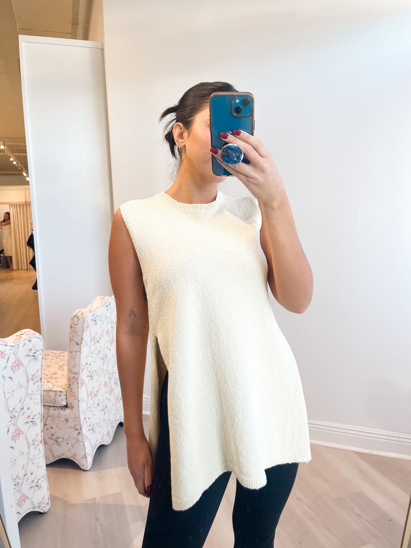 Mock Neck Knit Tunic Top