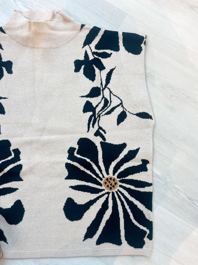 Jana Floral Pattern High Neck Sweater