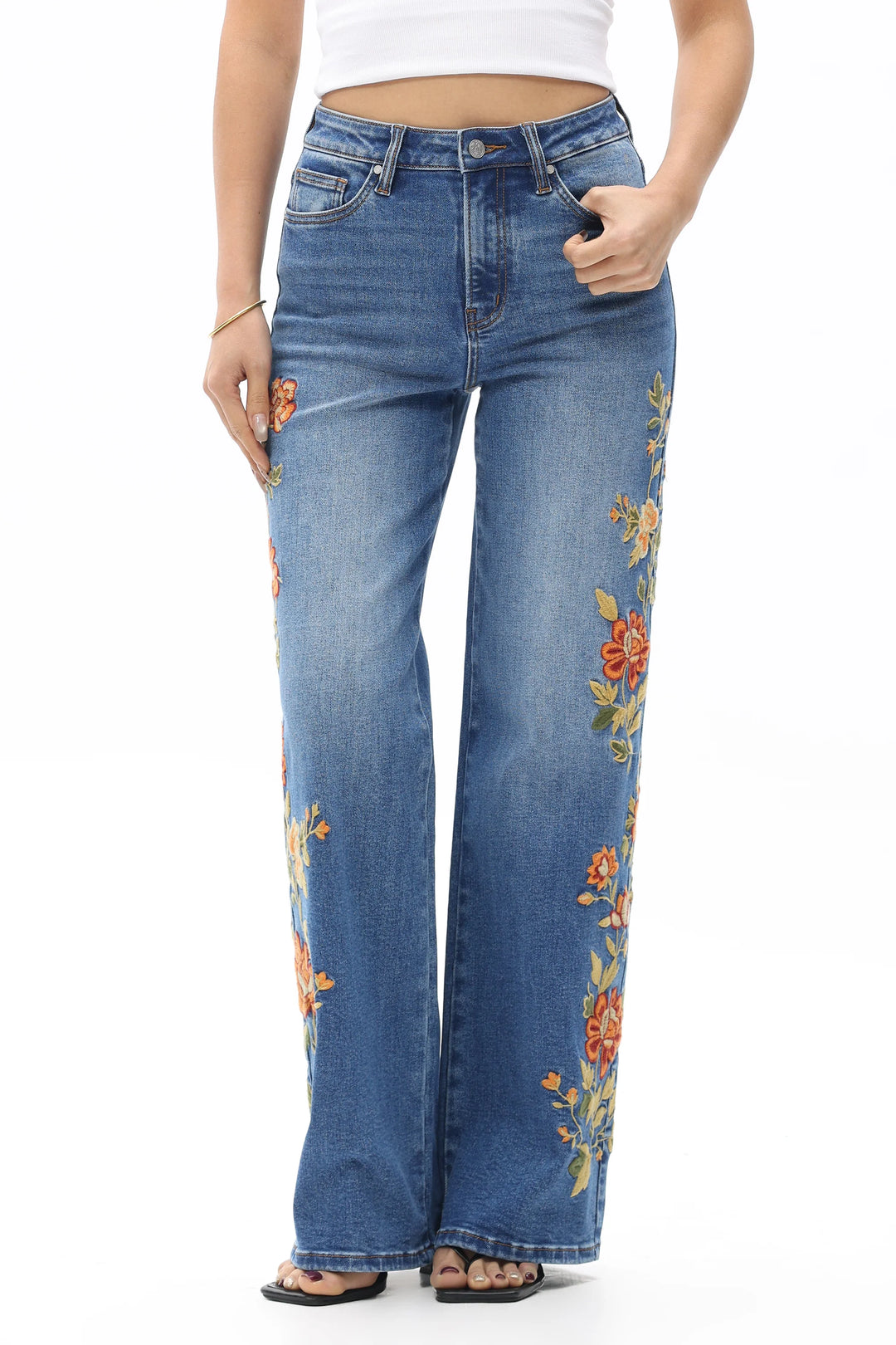 New York Embroidered Jean