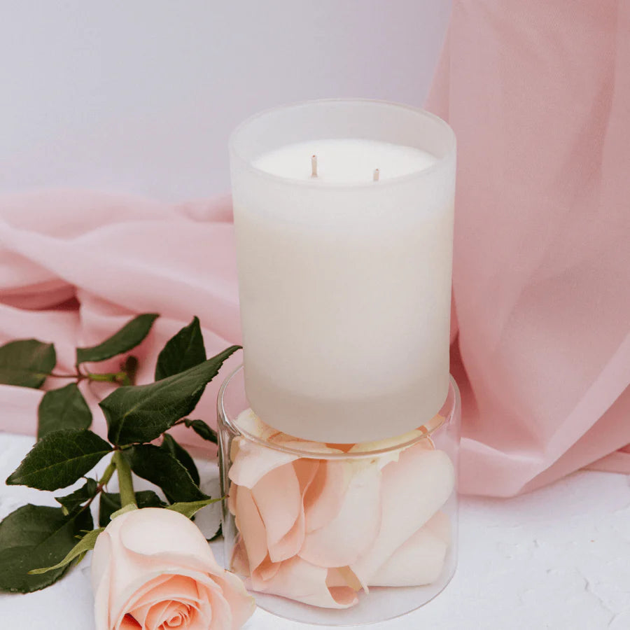Elite Frosted Rose Candle