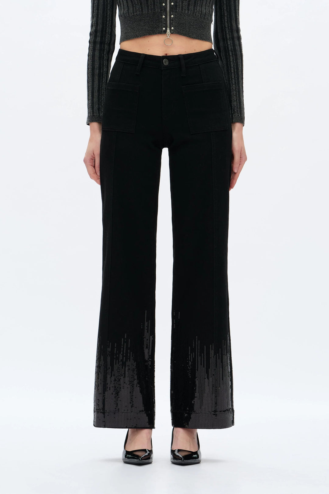 Jonas Mid Rise Sequin Jean