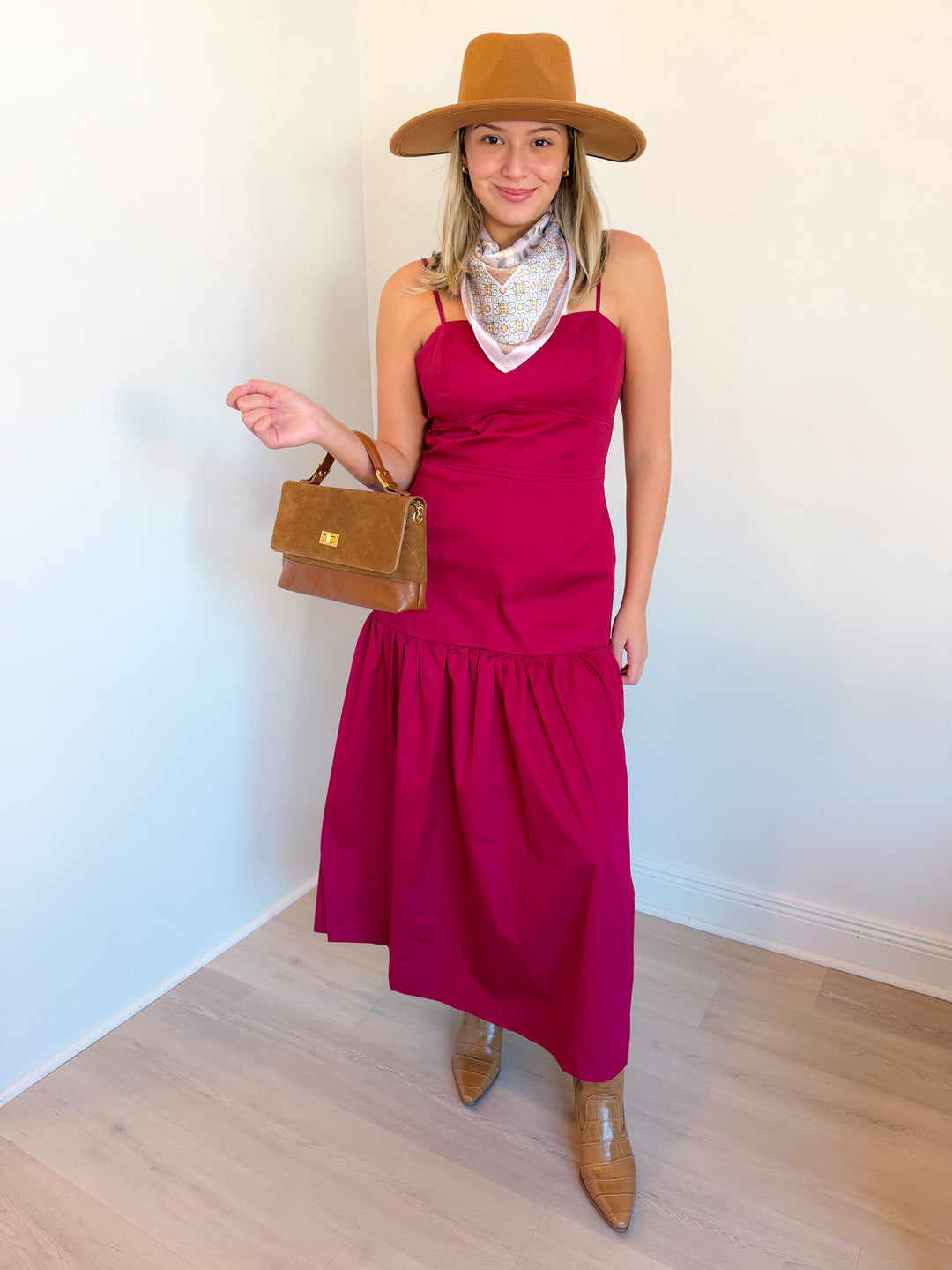 Sadie Square Neck Sleeveless Midi Dress