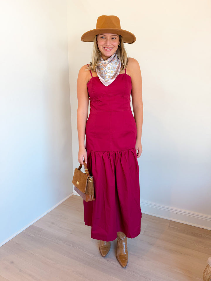 Sadie Square Neck Sleeveless Midi Dress