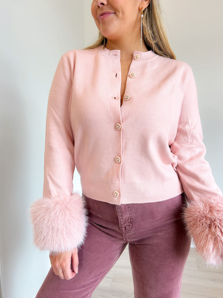 Aurora Fur Cuff Cardigan