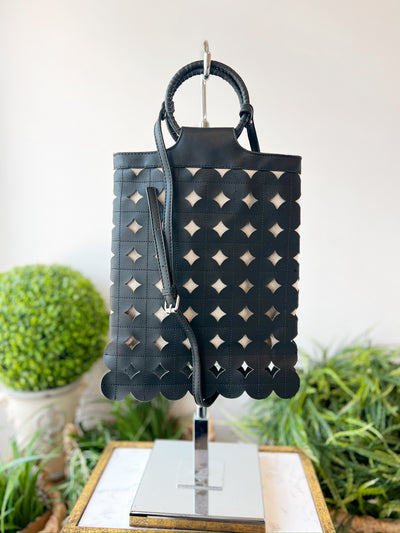 Laser Cut Out Bag black