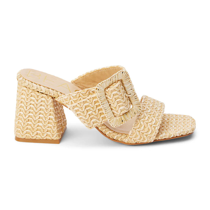 Lucy Raffia Block Heel