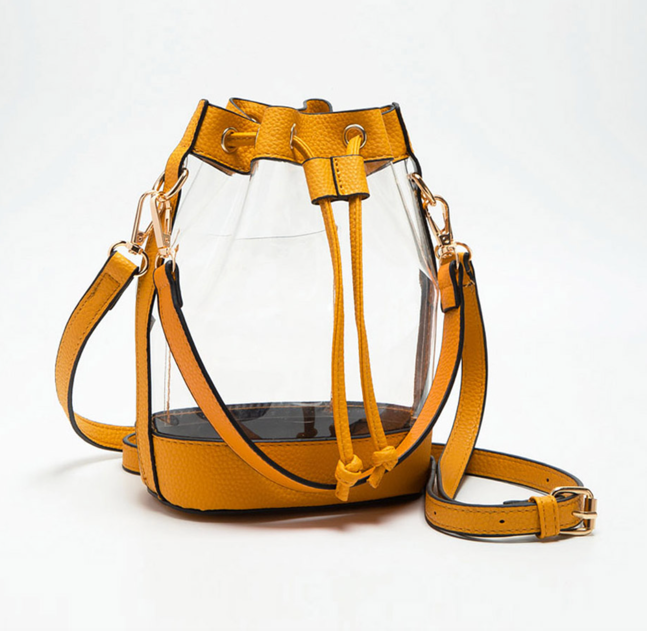 Clear Bucket Bags mustard 5.9" X 3.5" X 7.9"