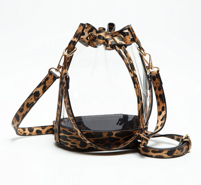 Clear Bucket Bags leopard 5.9" X 3.5" X 7.9"