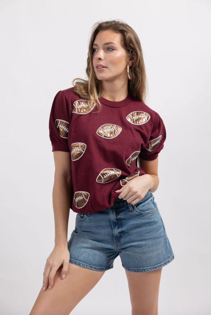 Shimmer Footballs Sweater burgundy