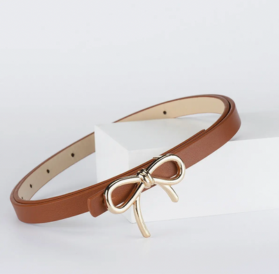 Skinny Bow Belt camel O S