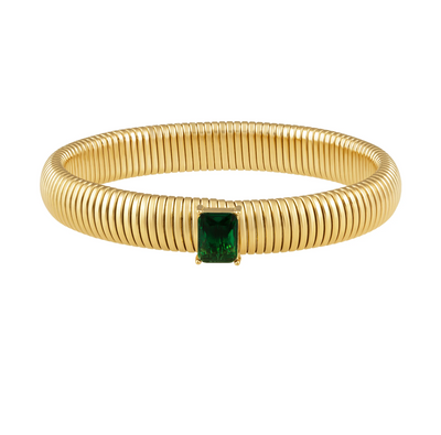 Serenity CZ Bracelet gold emerald