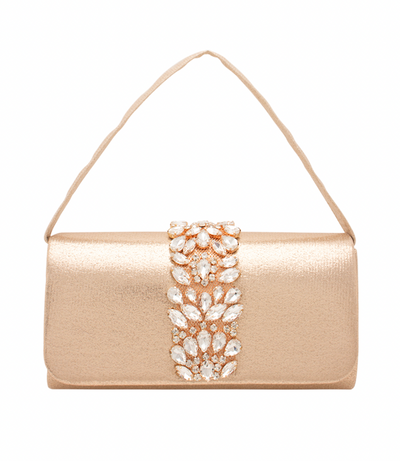 Rhinestone Design Clutch gold 9 x 2 x 5