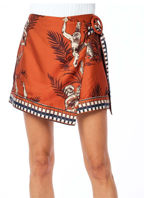 Monkey Print Skort