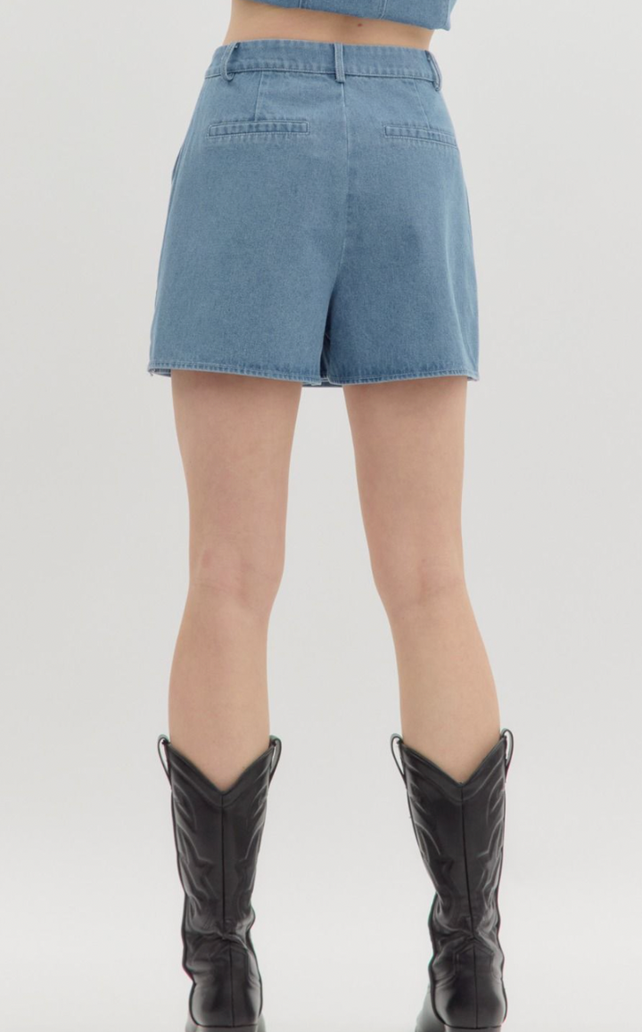 Tailored Denim Skort