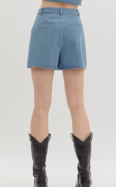 Tailored Denim Skort