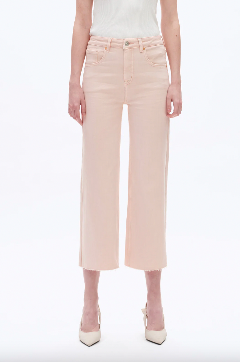 Wide Leg Crop Jeans pale pink