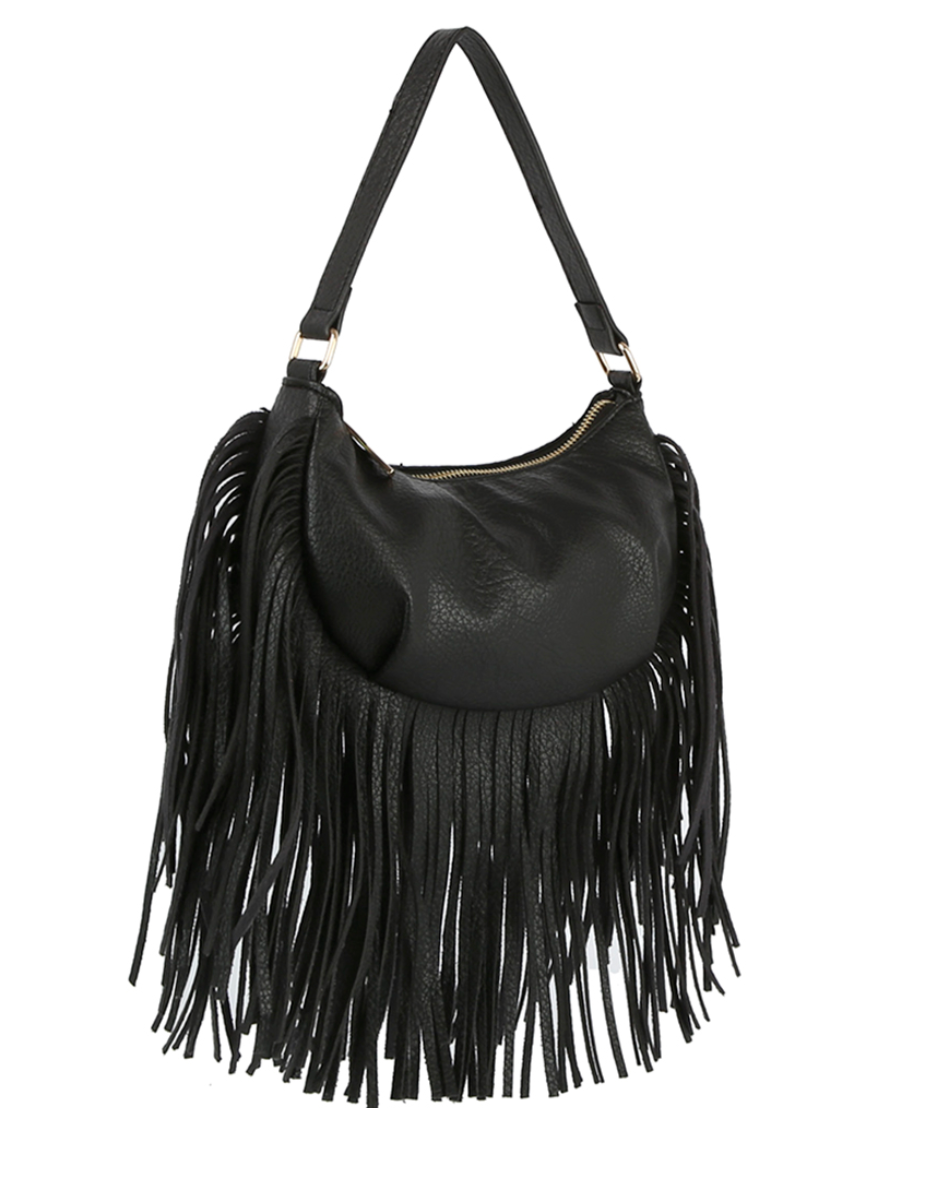 Fallon Fringe Bag Black BK