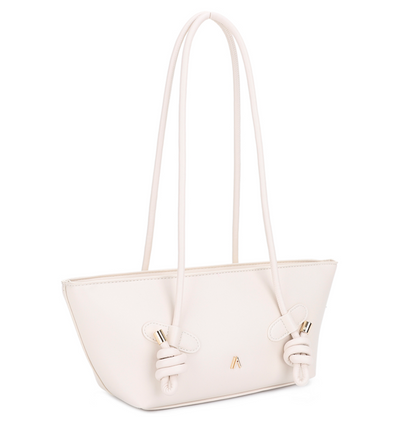 Anne Smooth Knotted Shoulder Bag Cream SA