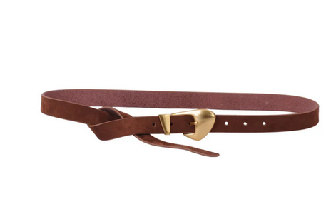 Suede Brown Belt w/Gold Buckle