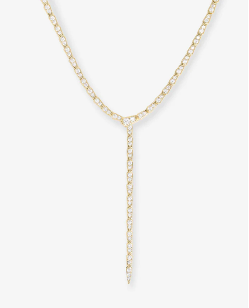 Pave Serpent Lariat Necklace