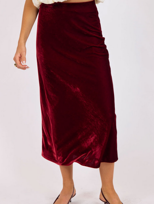 Twilight Spell Velvet Midi Skirt