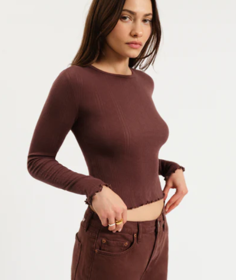 Waverly Pointelle Long Sleeve Tee