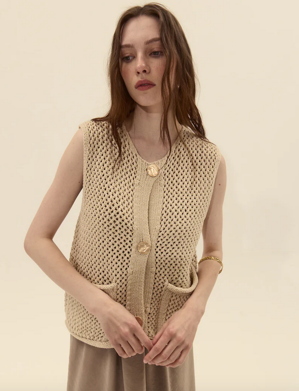 Anafi Knit Vest ecru