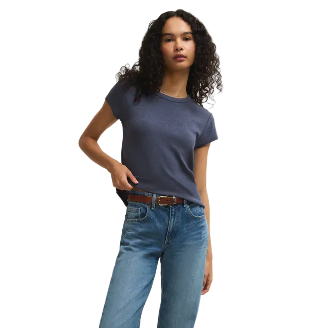 Renae Rib Short Sleeve Top