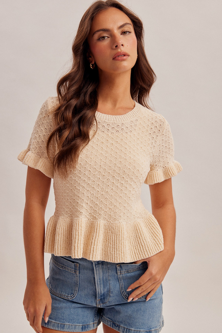 Grace Pointelle Sweater Tee