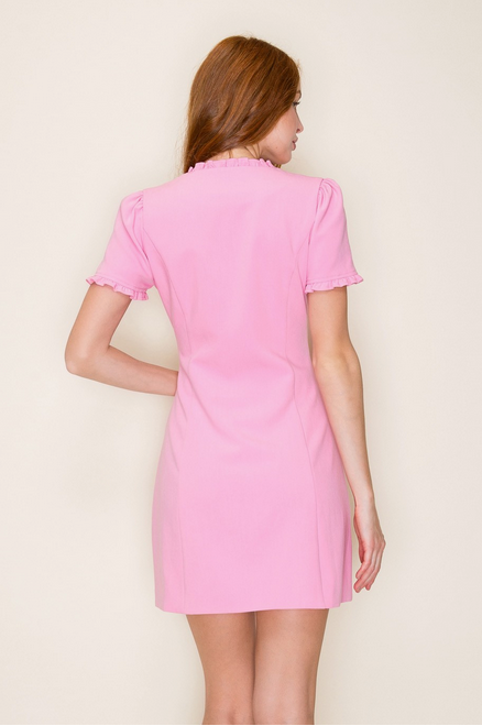 Bree Ruffle Detail Button Down Mini Dress
