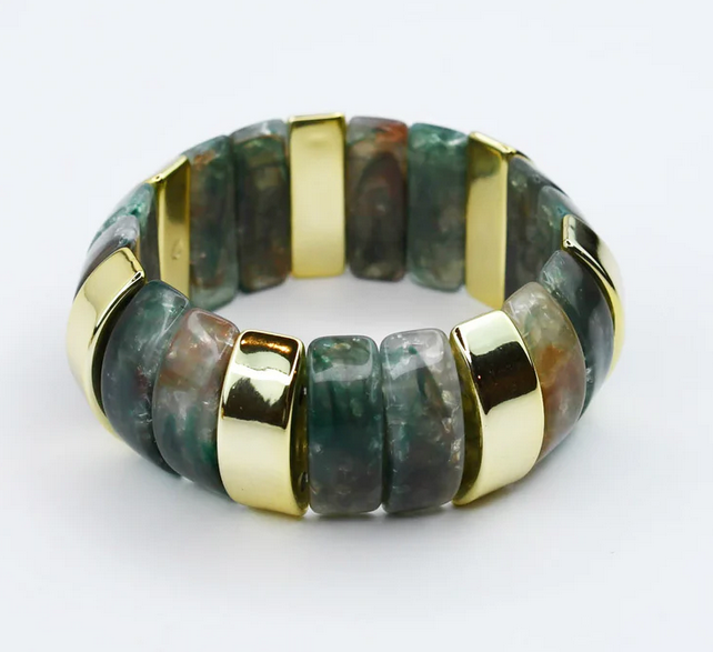 Chunky Resin &amp; Marble Bracelet