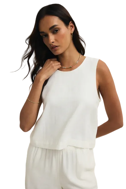 Sloane Linen Top white