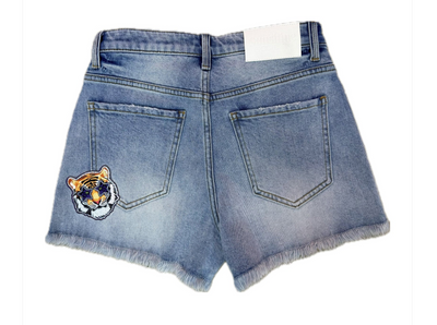 Tiger Patch Denim Short