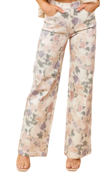 Floral Straight Jeans