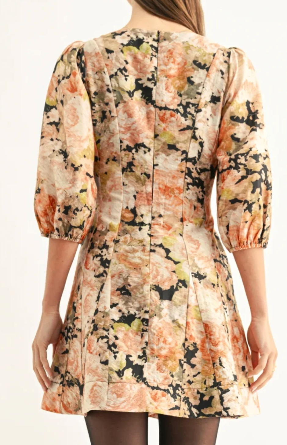 Kalani 3/4 Sleeve Flared Mini Dress