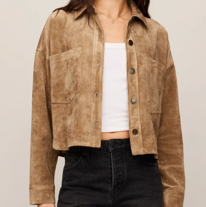All Day Cropped Suede Jacket