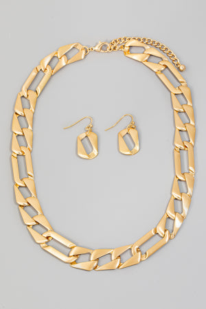 Metallic Flat Chain Necklace