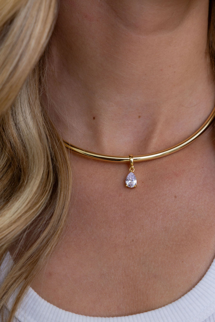 Pear Cut Necklace Cuff