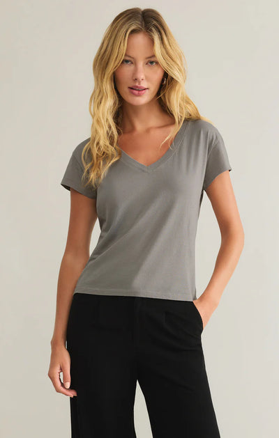 Modern V Neck Tee graphite grey