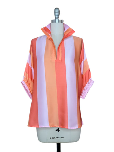 Sloan Collar Boxy Top coral pink