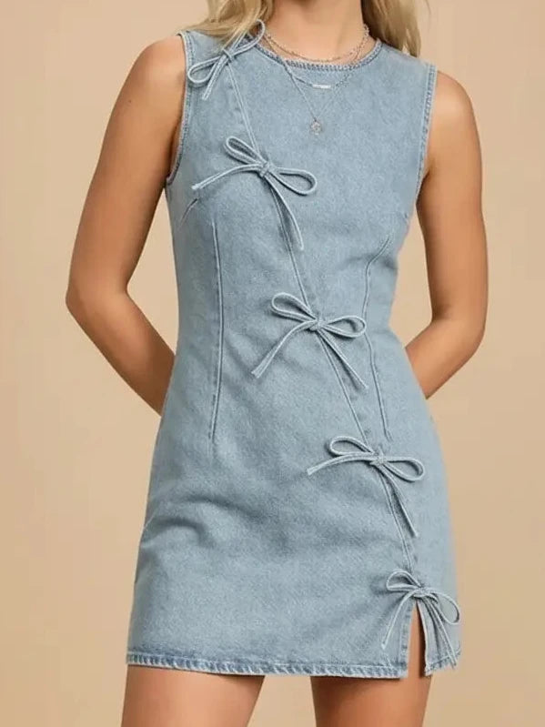 Ginny Denim Bow Mini Dress