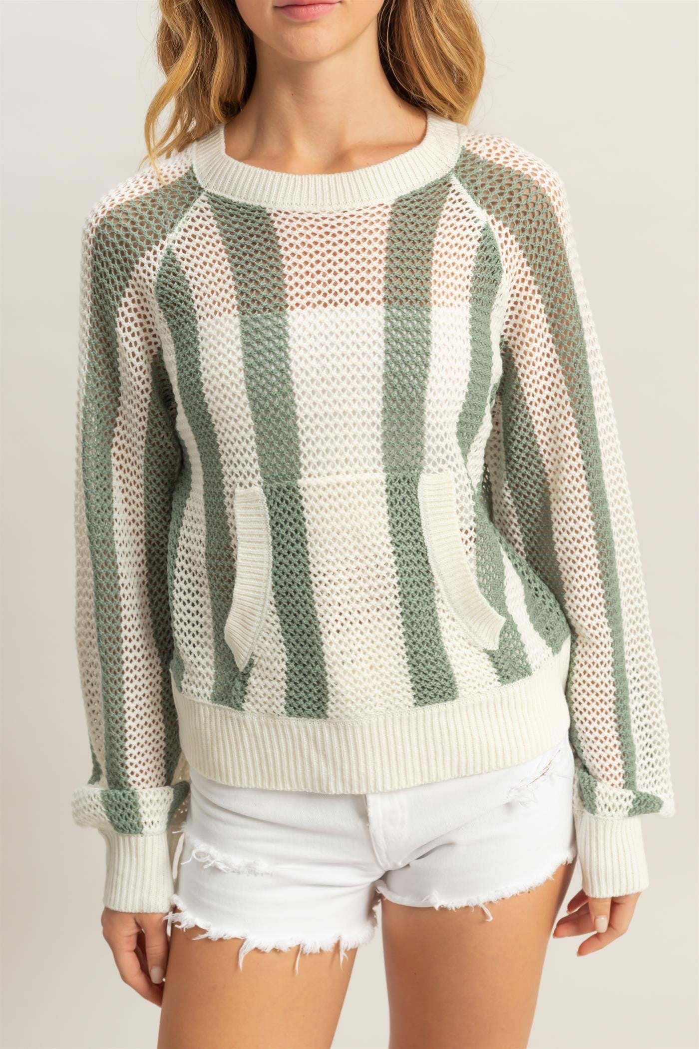 Palmer Pullover sage cream