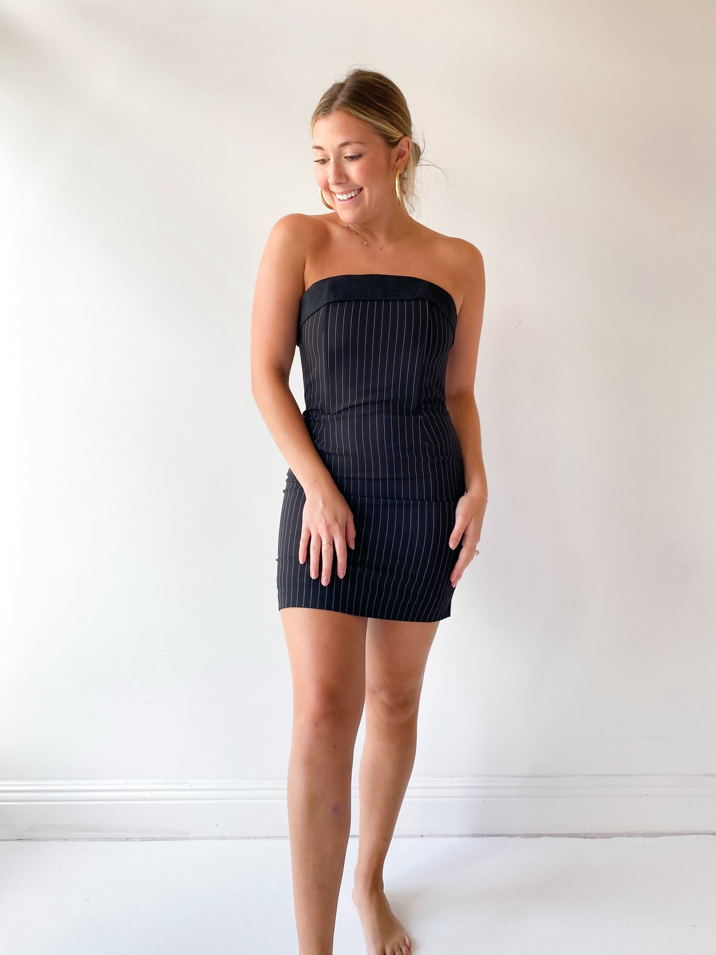 Pinstripe Mini Dress