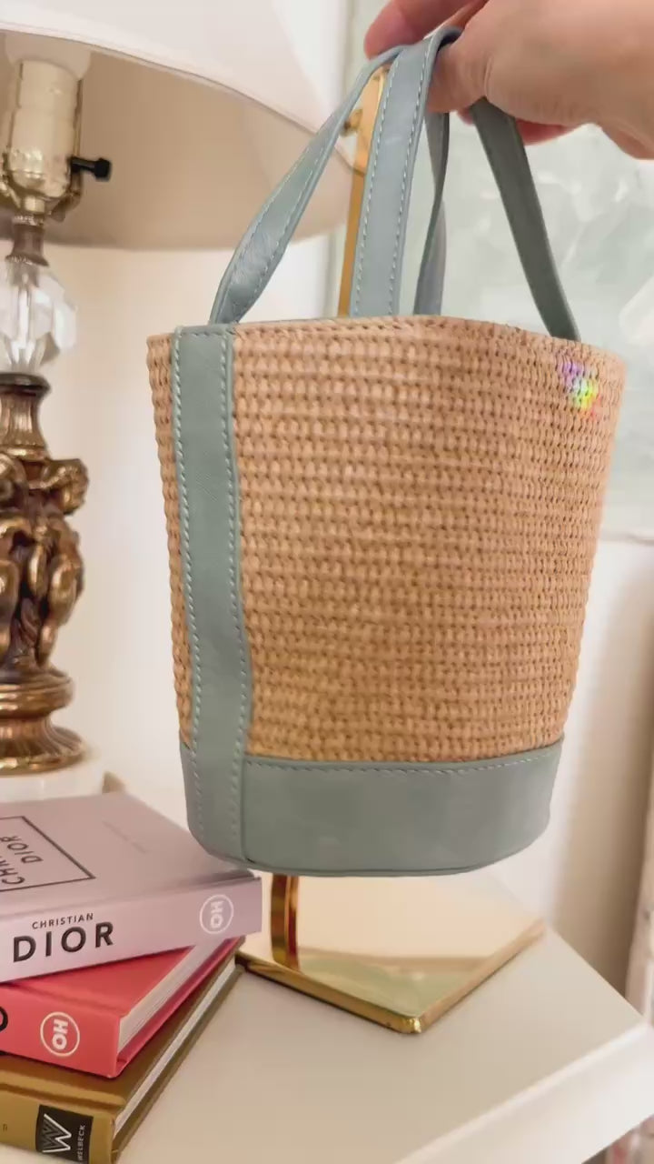 Meg Straw Bucket Bag
