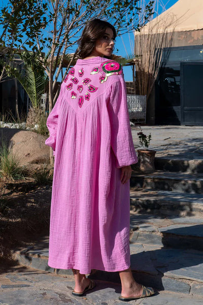 Gauze Maxi Shirt Dress